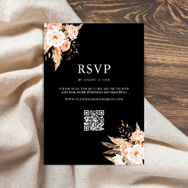 Elegant Black Boho Chic Blommigt Fall Wedding OSA Kort