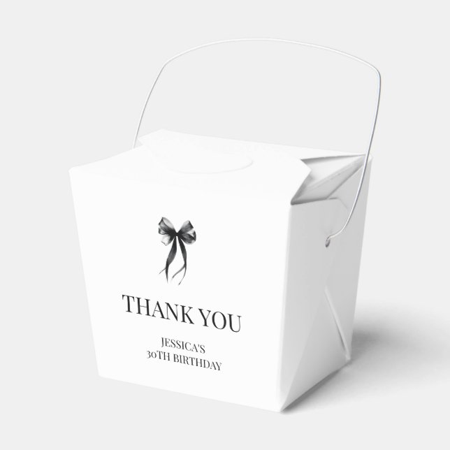 Elegant Black Bow Chic Trettio 30års födelsedag Pa Presentaskar (Framsidan Sidan)