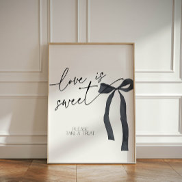 Elegant Black Bow Kärlek är Sweet Dessert Trets