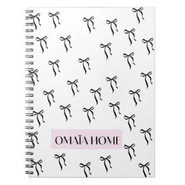 Elegant Black Bow Pattern by OMAÏA HOME Anteckningsbok