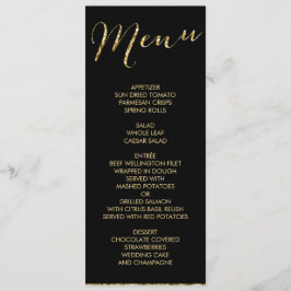 Elegant Black Bröllop Menu Guld Foil Meny