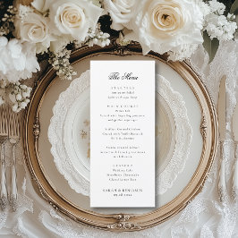 Elegant Black Bröllop Menu & Reception Tack Meny