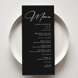 Elegant Black Bröllop Meny
