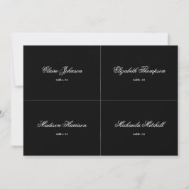 Elegant Black Bröllop Place Card DIY Inbjudningar