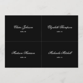 Elegant Black Bröllop Place Card DIY Inbjudningar