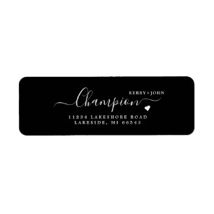Elegant Black Bröllop Return-adressetikett Returadress Etikett