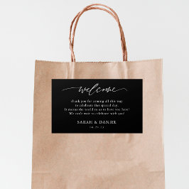 Elegant Black Bröllop Välkommen Gift Rektangulärt Klistermärke