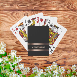 Elegant Black bronze bossbabe-motivation Casinokort