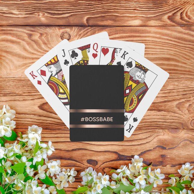 Elegant Black bronze bossbabe-motivation Casinokort (Skapare uppladdad)