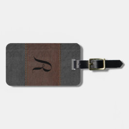 Elegant Black & Brown Vintage Leather Bagagebricka