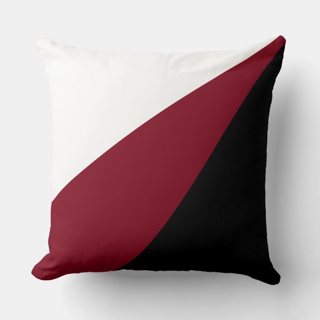 Elegant Black Burgundy och White Dekorativ kudde (Framsida)