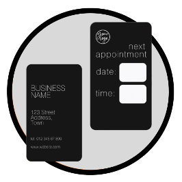 ELEGANT BLACK BUSINESS LOGOTYP NÄSTA TILLDELNINGsk Visitkort