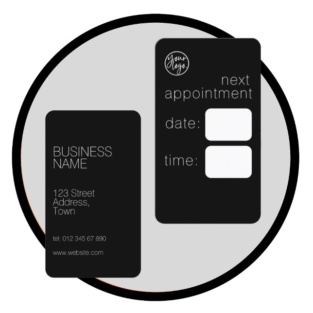 ELEGANT BLACK BUSINESS LOGOTYP NÄSTA TILLDELNINGsk Visitkort (Skapare uppladdad)