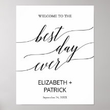 Elegant Black Calligraphy, bästa dagen någonsin si