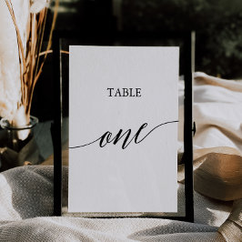 Elegant Black Calligraphy Bord One Bordsnummer