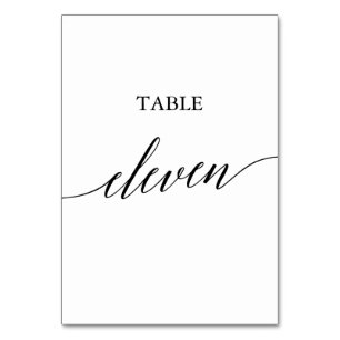 Elegant Black Calligraphy-Bordsnummer, Elva Bordsnummer