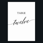 Elegant Black Calligraphy-Bordsnummer tolv Bordsnummer<br><div class="desc">Den här elegantens svarta calligraphy-bordsnummer 12 är perfekt för ett enkelt bröllop. Neutraltens utformning har ett minimalistiskt kort som är dekorerat med romantisk och visuell typografi. Kortet skrivs ut på framsidan och baksidan (dubblan). Andra bordsnummer i samlingen säljs separat.</div>