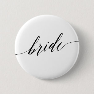 Elegant Black Calligraphy Bride Möhippa Knapp