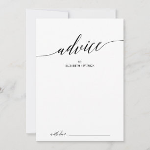 Elegant Black Calligraphy Bröllop Rådkort