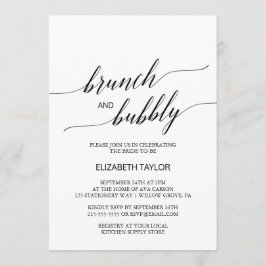 Elegant Black Calligraphy Brunch och Bubly Inbjudningar
