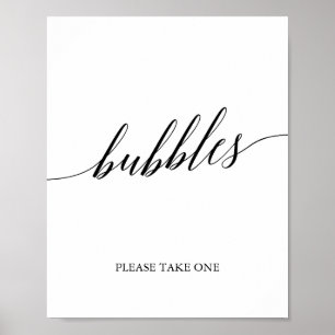 Elegant Black Calligraphy Bubbles Sign Poster