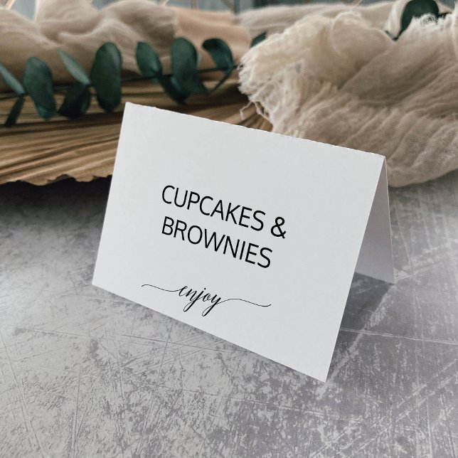 Elegant Black Calligraphy Buffet Food Labels Bordsnummer (Skapare uppladdad)