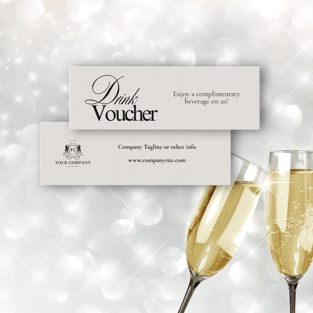 Elegant Black Calligraphy Business Logotyp Voucher Mini Visitkort (Skapare uppladdad)