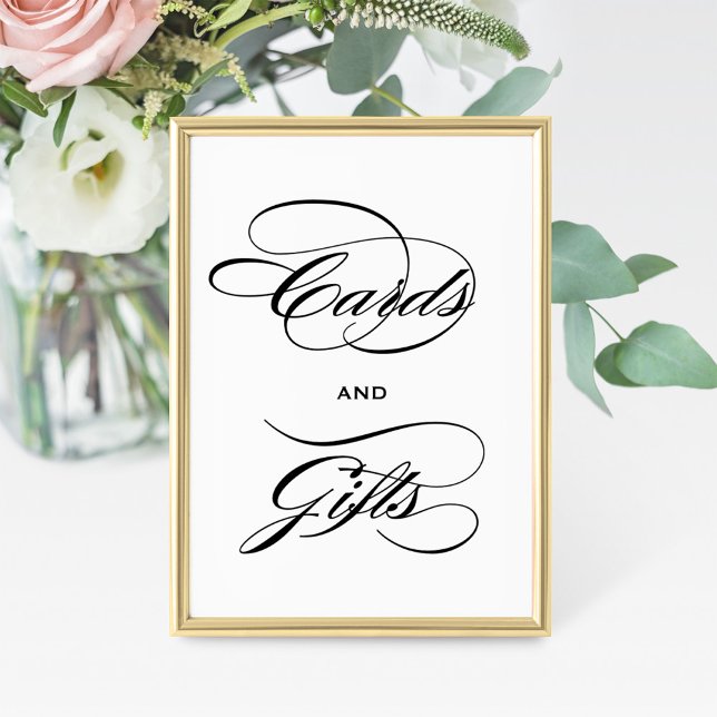Elegant Black Calligraphy Cards and Gifts Sign (Skapare uppladdad)
