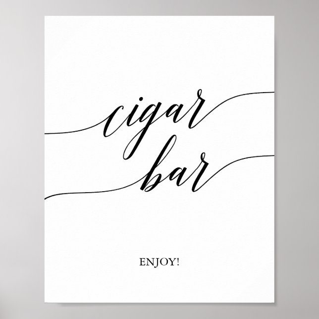 Elegant Black Calligraphy Cigar Pub Sign Poster (Framsidan)