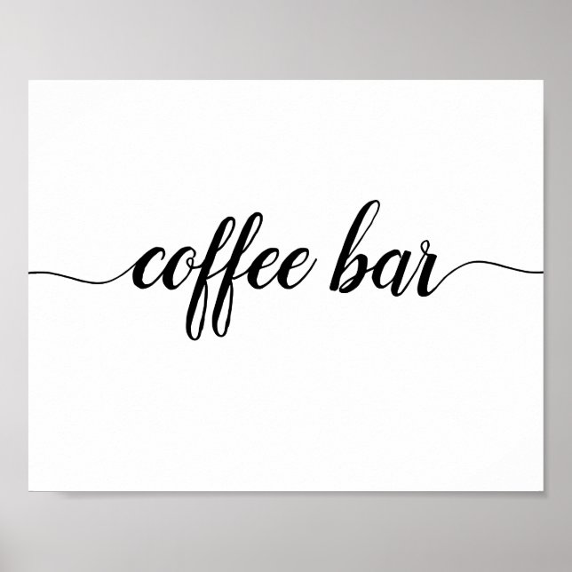 Elegant Black Calligraphy Coffee Pub Sign Poster (Framsidan)