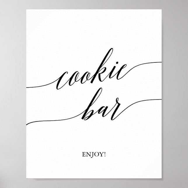Elegant Black Calligraphy Cookie Pub Sign Poster (Framsidan)