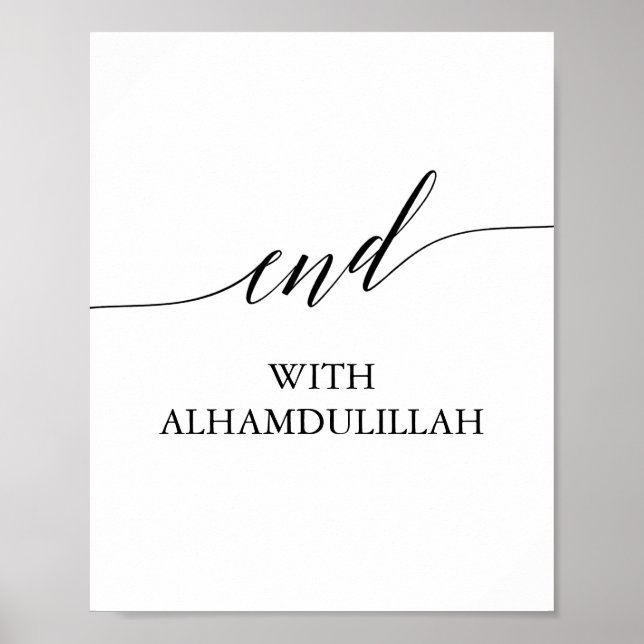 Elegant Black Calligraphy End med Alhamdulillah Poster (Framsidan)