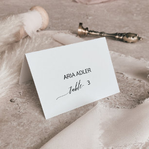 Elegant Black Calligraphy Escort Place Card Bordsnummer