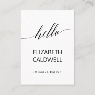 Elegant Black Calligraphy Hej Affärskort Visitkort