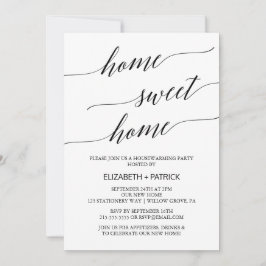 Elegant Black Calligraphy Houseuppvärmning Party Inbjudningar