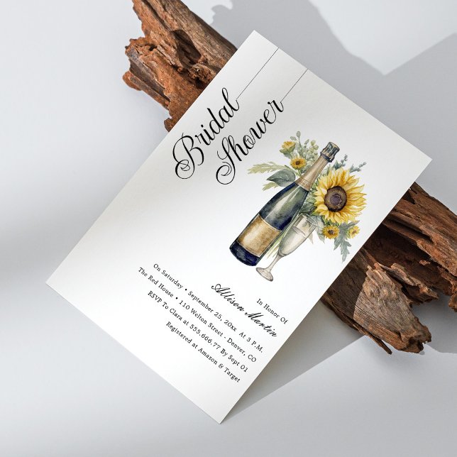 Elegant Black Calligraphy Inbjudningskort för möhi (Elegant Black Calligraphy Bridal Shower Invitation Personalized)