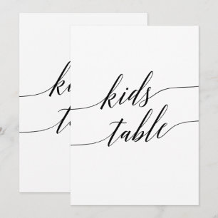 Elegant Black Calligraphy Kids Bord Sign 5x7" Inbjudningar