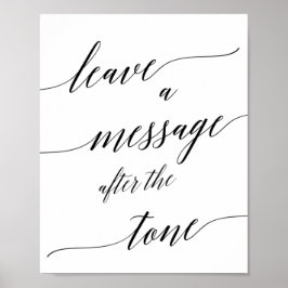 Elegant Black Calligraphy Lämnar ett meddelandetec Poster