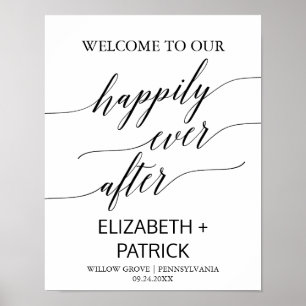 Elegant Black Calligraphy, lyckligtvis allt efter Poster