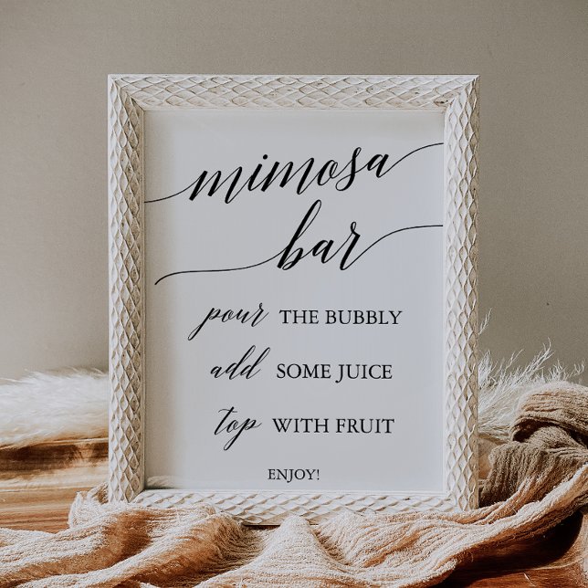Elegant Black Calligraphy Mimosa Pub Sign Poster (Skapare uppladdad)