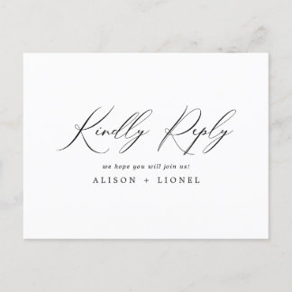 Elegant Black Calligraphy OSA Vykort