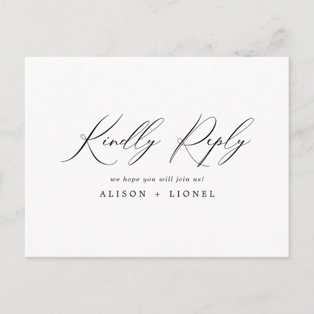 Elegant Black Calligraphy OSA Vykort (Framsida)