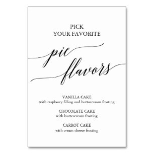 Elegant Black Calligraphy Paj Flavor Sign Card Bordsnummer