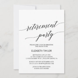 Elegant Black Calligraphy Pension Party Inbjudningar