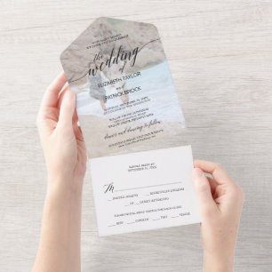 Elegant Black Calligraphy Photo Bröllop