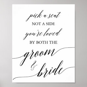 Elegant Black Calligraphy Plocka A Sektecken Poster