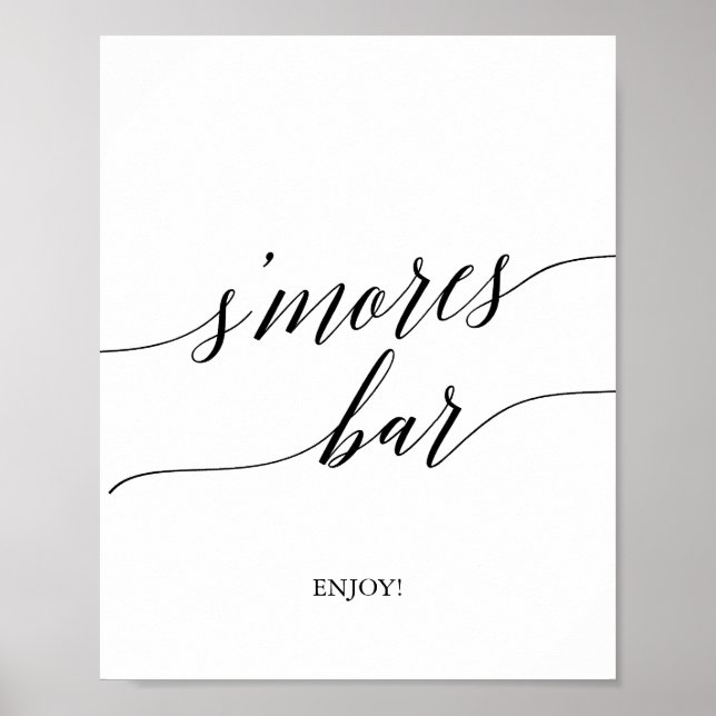 Elegant Black Calligraphy S mres Pub Sign Poster (Framsidan)