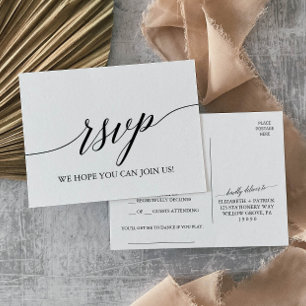 Elegant Black Calligraphy Sång Request OSA Inbjudan Vykort