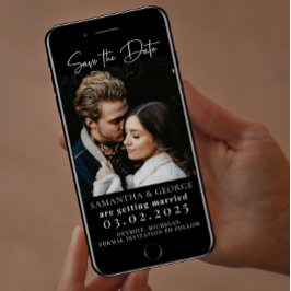 Elegant Black Calligraphy Save the Date Inbjudningar