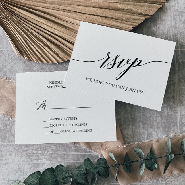 Elegant Black Calligraphy Simple OSA kort (Skapare uppladdad)
